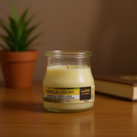 Vela de Parafina Aromática con Aroma a Crema de Vainilla Lumor, 120g, en Frasco de Vidrio, Aromaterapia, Decoración del Hogar, Dura de 20 a 40 Horas