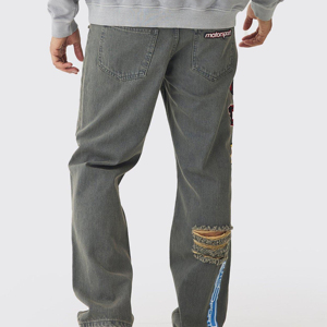 Jeans de Mezclilla Lavada Premium para Hombre, Estilo Urbano Moderno, Diseño Sólido, Tejido Ecológico de Secado Rápido, Cómodos e Informales - Product Image 5
