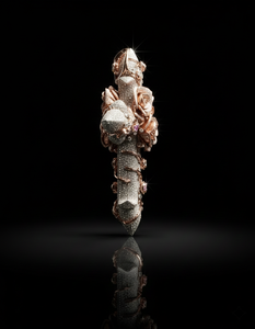 จี้รูปดอกกุหลาบเงินแท้ 925 ชุบทอง 14K สองสี ประดับด้วยลายดอกไม้เถาวัลย์และดอกตูมกุหลาบอย่างละเอียด สำหรับผู้ชายสไตล์ฮิปฮอป - Product Image 2