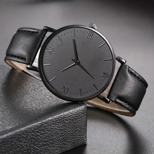6256 Juego de 3 Relojes de Cuarzo Negros Redondos para Hombre, Reloj de Moda Masculino, Juego de Regalo - Product Image 3