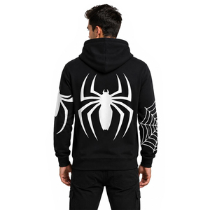 Nouveau style 2026 – Sweat à capuche homme motif araignée avec poche kangourou, 100 % coton 400 g/m², streetwear hiver pour homme - Product Image 6