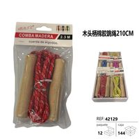 Corde à sauter unisexe en coton durable avec poignée en bois de 2,3 m, non intelligente, fabriquée en Chine pour l'exercice à domicile