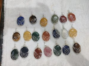 Wholesale Natural Bloodstone Oval Wire Wrapped Pendant Handmade Gemstone <b>Crystal</b> <b>Jewelry</b> - Product Image 3