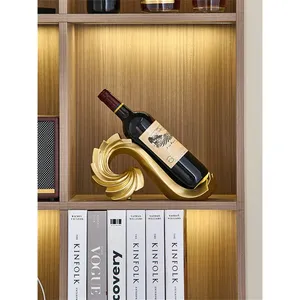 Moderno Porta Botellas de Vino de Metal, Diseño de Barco Dorado, Impermeable, Estilo Rústico, Soporte Decorativo para Mesa de Comedor, 10.62 Pulgadas - Product Image 3