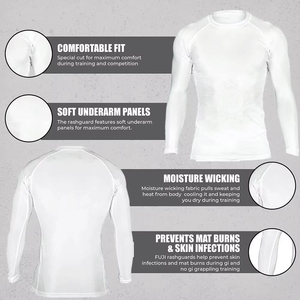 Vêtement de sport pour homme, anti-bactérien, en spandex/polyester, manches longues, séchage rapide, pour la natation et le surf - Product Image 3