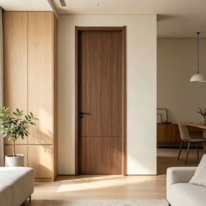 Porte de haute qualité en bois massif MDF, porte traditionnelle avec revêtement en PVC et intérieur en mélamine, porte insonorisée pour hôtel, école, chambre à coucher - Product Image 1