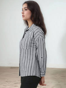 Vestido Casual Midi de Manga Larga con Cuello Camisero, Botones, Bordado, 100% Poliéster, Corte Regular, para Oficina, Diseño Moderno - Product Image 2