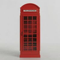 Meuble bar vintage en forme de cabine téléphonique, en bois massif, avec porte-bouteilles en verre, meuble de rangement pour vin, bar autoportant pour la maison