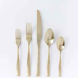 Ensemble de couverts au design unique, poignée de luxe, finition miroir, couverts modernes en acier inoxydable, compatibles lave-vaisselle, cinq pièces - Product Image 2