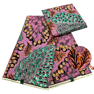 6 Yards 100% Coton Super Pailleté Tissu Imprimé Wax Africain Afrique Pagne Peigné Technique Tissé Uni Extensible - Product Image 1