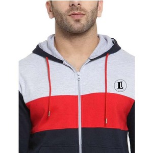 Sudadera con capucha para hombre, de invierno, informal, de alta calidad, con cremallera y paneles personalizados, de tela transpirable de poliéster/algodón, con estampado personalizado, al por mayor - Product Image 2