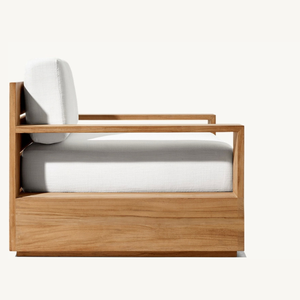 เก้าอี้โซฟาไม้สักพร้อมโฟมนุ่มและทนทาน เหมาะสำหรับใช้ภายในอาคารในห้องนั่งเล่นที่สะดวกสบาย - Product Image 5