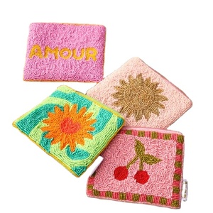 Handmade Beaded <b>Coin</b> Purse with Detachable <b>Ring</b> for Gameday Money Storage and Cards by MD HANDICRAFTS - Product Image 1