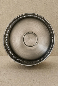 Bol à fruits rond sur pied en argent, finition antique, centre de table décoratif, fournisseur en gros OEM ODM - Product Image 3