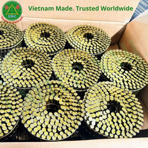 ตะปูเหล็กอุตสาหกรรมขนาด 2.5x50 มม. แบบม้วน หัวเรียบ/หัวเกลียว/หัววงแหวน หัวแบน/หัวลายตาราง ชุบสังกะสีเหลืองโครเมต สำหรับทำพาเลท - Product Image 6