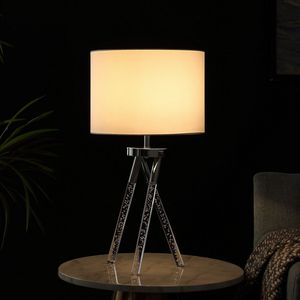 26.25\" Mid Century Birgit LED Acrylic Table <b>Lamp</b> with Tapered Legs <b>Silver</b> Metal-Unique Design In-Home Decor - Product Image 4