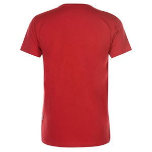 T-shirt à manches courtes pour homme, col rond, rouge, 100% coton jersey, vêtement décontracté, coupe classique, couleur unie, tricoté - Product Image 5