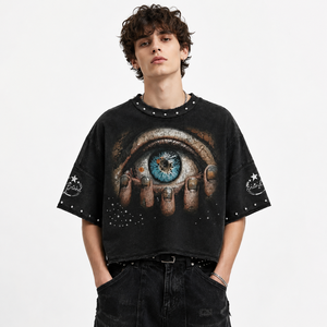 Camiseta personalizada de cuello redondo, corte holgado, 100% algodón jersey, estilo vintage, estampada con gráfico, para unisex. - Product Image 4