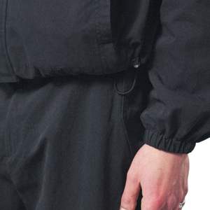 Ripstop <b>Windbreaker</b> Jacket for Men Lightweight Hooded Jacket with Elastic Cuffs Outdoor Activewear Fashion Jacket in <b>Black</b> - Product Image 4