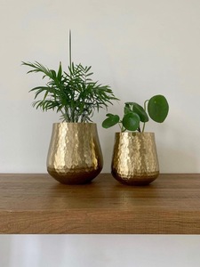 Durable Eco-Friendly Gold Metal Hammered Modern Customized Round Flower <b>Pot</b> Planter Vase Plant <b>Stand</b> for Indoor Home Decoration - Product Image 2