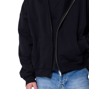 Sudadera con capucha extragrande para hombre, con cremallera completa, de forro polar grueso, hombros caídos, estilo urbano, fabricante OEM - Product Image 5