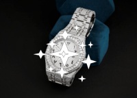 Montre mécanique de luxe pour homme avec chiffres arabes, sertie de moissanite VVS, analogique, en acier inoxydable et verre, fournisseur indien direct