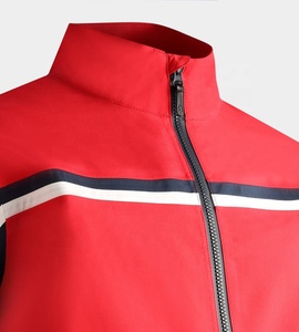 Veste homme rouge à blocs de couleur, légère, séchage rapide, fermeture éclair, vêtement d'extérieur, idéale pour le sport et les occasions décontractées - Product Image 4