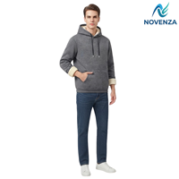 Sweat-shirt à capuche en polaire pour homme, en coton doux, pull thermique à capuche pour l'hiver