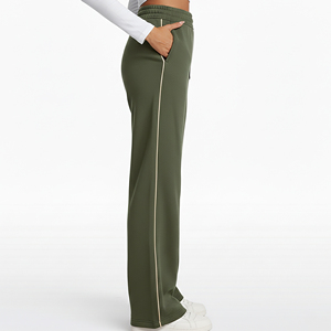 High Quality Polyester/Cotton Winter Lace Hip Hop Women's Eco-Friendly Customizable Flat Sweatpants Solid Color Streetwear - Product Image 3