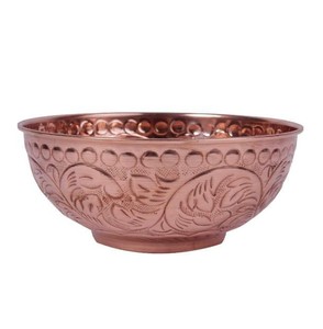 Cuenco de Cobre Tallado a Mano de Primera Calidad, Diseño Tradicional Chino, Cuenco Redondo para Servir Comida, Ideal para Regalo - Product Image 1