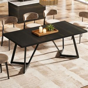 Tavolo da Pranzo Rettangolare Moderno per Soggiorno e Cucina, Design Robusto per Uso Quotidiano - Product Image 1