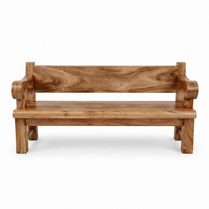 Banc en bois de Suar massif classique Bagong pour hall d'hôtel, finition naturelle avec design antique artisanal pour projets de complexes hôteliers et villas - Product Image 3