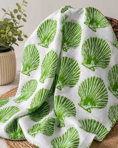 Tela Popelina Estampada Botánica Verde, 53/54 Pulgadas, Blanca, Estilo Náutico, Textil para el Hogar, Tejido de Peso Medio, 100% Algodón, 100GSM - Product Image 4
