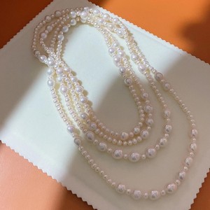 160cm <b>White</b> <b>Wrapped</b> Triple Chain Freshwater Pearl Necklace 4-5mm Plus 8-9mm Sweater 4-5mm Plus 8-9mm Pearl Freshwater Necklace - Product Image 5