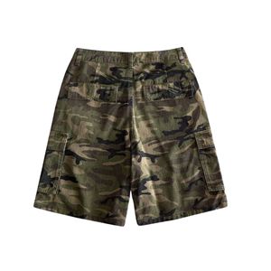 Custom Mens Camo Cargo Denim Shorts Rhinestone Studded Crystal Army Green <b>Camouflage</b> Baggy Y2K Streetwear Loose Fit Jorts Shorts - Product Image 2