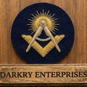 Handmade Custom Gold Bullion Wire Embroidered Masonic Regalia Blazer Badge Freemason Square Compass <b>Star</b> Emblem Patch Wholesale - Product Image 1