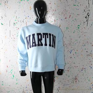 Sudadera MARTIN SKY BLUE con cuello alto, 100% azul, con apliques bordados, cuello ancho, URBAN PRODUCTIONS - Product Image 4