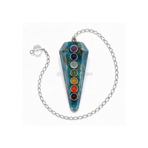 Péndulo de Apatita de 7 Chakras, Péndulo de Piedras Preciosas de Siete Chakras para Sanación con Reiki, Exportador Mayorista de Péndulos de Siete Chakras - Product Image 1