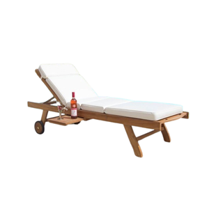 Chaise pliable Chaises longues en bois de teck avec coussin confortable Bon à la qualité Design moderne Usine directe - Product Image 4