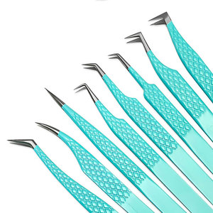 Professional Stainless Steel Eyelash Extension Tweezers <b>Kit</b> with Powder Coated Finish and Fiber Tip Precision Design - Product Image 1