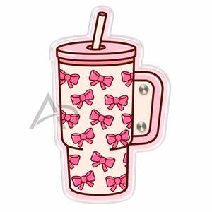 <b>Pink</b> Bow Print Tumbler Lash Tile Sustainable Acrylic Eyelash Tile Custom Logo Tumbler Shaped Aesthetic Beauty <b>Tool</b> - Product Image 6