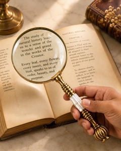 Vintage Brass Handheld <b>Magnifying</b> <b>Glass</b> with 4 Inch Lens and Elegant Ivory Inlay Handle Antique Style 10 Inch Reading <b>Magnifier</b> - Product Image 4