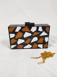 Pochette en résine acrylique à motif géométrique vintage, sac à main en acrylique perlé pour femme - Product Image 4