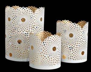 <b>Large</b> Birthday <b>Candle</b> Holder Ambient Lighting Warm Glow Decorative Handcrafted Perforated Metal Lantern Design Durable Round - Product Image 2