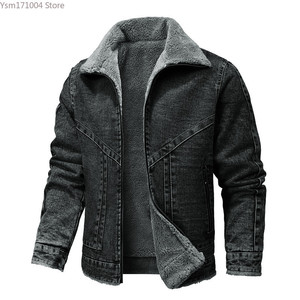 <b>Winter</b> Men's Jacket Lapel Lamb Hair Thickened Denim Jacket High-quality Men Clothing Male Casual <b>Tight</b> Warm Down Jackets 5XL - - Product Image 1