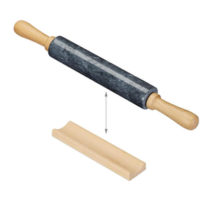 Grey <b>Marble</b> <b>Rolling</b> <b>Pin</b> With Wooden Stand Dough Cookie Bakery Dough Natural Stone <b>Marble</b> <b>Rolling</b> <b>Pin</b> At Lowest Price - Product Image 3