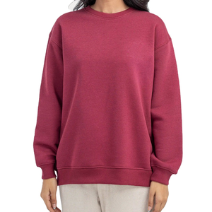 Sweat-shirt décontracté à col roulé en molleton de haute qualité pour femme, en polyester/coton léger, avec logo personnalisé sur le devant - Product Image 1