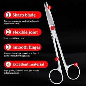 Animal Veterinary Vet Medical Manual Stainless Steel Surgical <b>Scissors</b> Straight Curved Tip for Cats & Horses CE Certified - Product Image 6