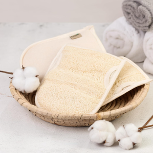 Gant de bain réutilisable en loofah naturel, gants exfoliants en fibres végétales durables pour le nettoyage du corps, le massage et les soins de la peau sains - Product Image 2