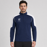 Veste de sport athlétique personnalisée OEM à col zippé (¼ ou ½ zip) pour hommes, femmes et jeunes, séchage rapide, pull d'équipe en toile respirante
